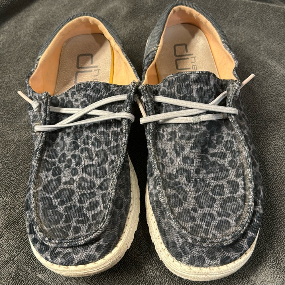 Navy blue/denim cheetah Hey dudes
